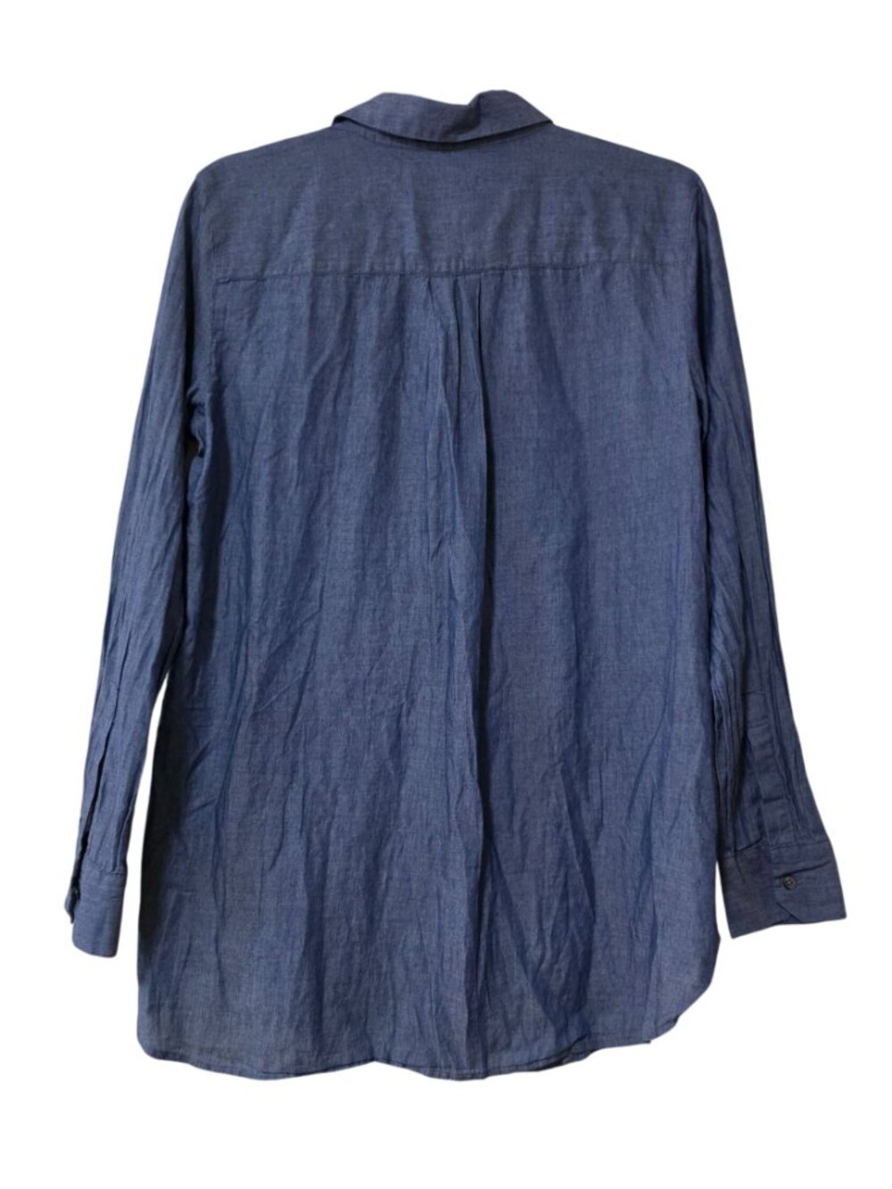 Ann Taylor Blue Chambray Button Down Shirt Long Sleeve Women’s Size S - Picture 3 of 5